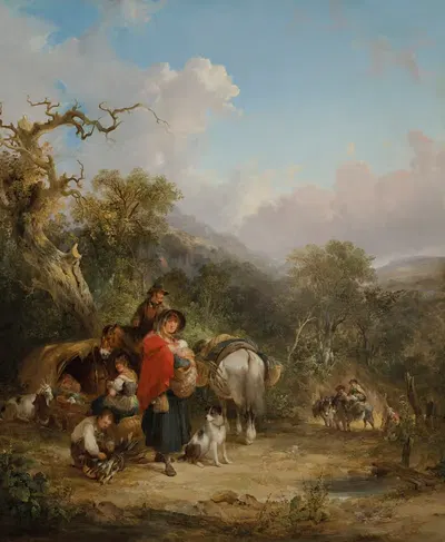 A travellers' encampment by William Shayer — digital art print download