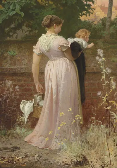In the garden by Marcus Stone, 1874 — digital art print download