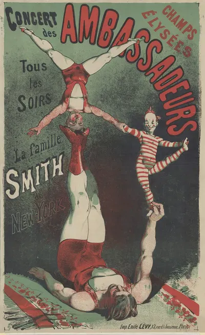 Concert des Ambassadeurs Champs-Elysées. Tous les soirs la famille Smith de New-York by Имп. Эмиль Леви, 1876 — digital art…
