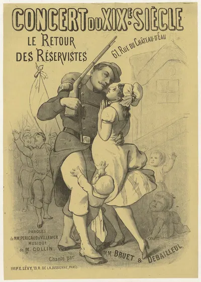 Concert du XIXè siècle. Le retour des réservistes by Имп. Эмиль Леви, 1877 — digital art print download