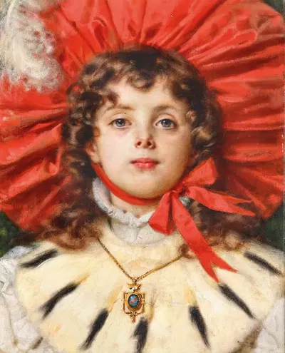 Красная шляпа by Антонио Барцаги-Каттанео, 1897 — digital art print download