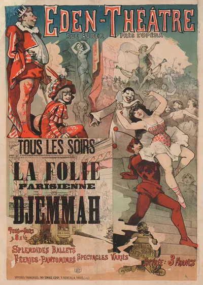 Eden-Théâtre… La Folie-Parisienne (ballet-pantomime de H. Agoust, musique de Francis Thomé) Djemmah by Имп. Эмиль Леви,…