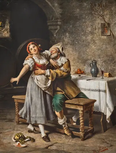 Невоздержанный кавалер в винном погребе by Эдуардо Джелли — digital art print download