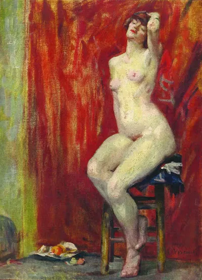 Ню сидя by Элизеу Висконти, 1904 — digital art print download