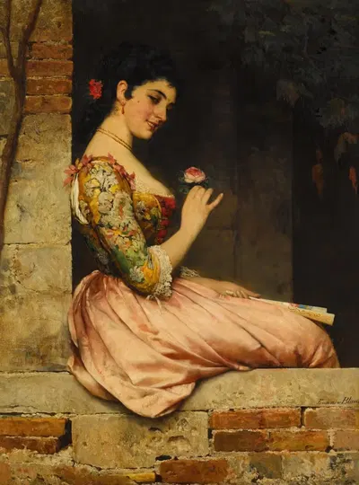 A Rose by Eugen von Blaas — digital art print download