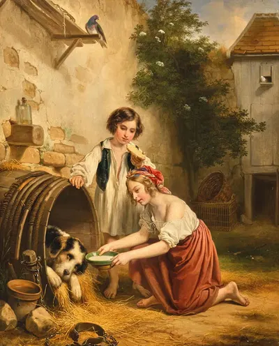 Верный друг by Франсуа Гренье, 1840 — digital art print download