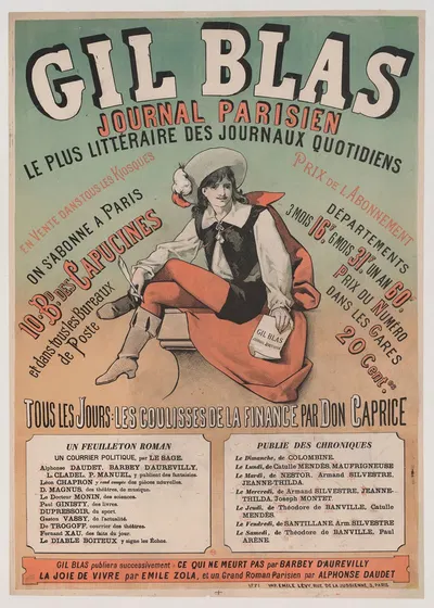 Gil Blas, journal parisien, le plus littéraire des journaux quotidiens by Имп. Эмиль Леви, 1882 — digital art print download