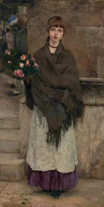Продавщица цветов в Лондоне by Жюль Бастьен-Лепаж, 1882 — digital art print download