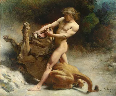 Samson's Youth by Леон Боннат, 1891 — digital art print download
