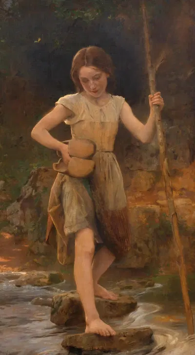 Пересечение ручья by Леон-Жан-Базиль Перро, 1895 — digital art print download
