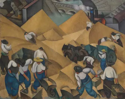 Shovelling sand on the Seine by Paul Kotlarevsky — digital art print download