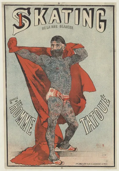 Skating de la Rue Blanche. L'homme tatoué by Имп. Эмиль Леви, 1879 — digital art print download