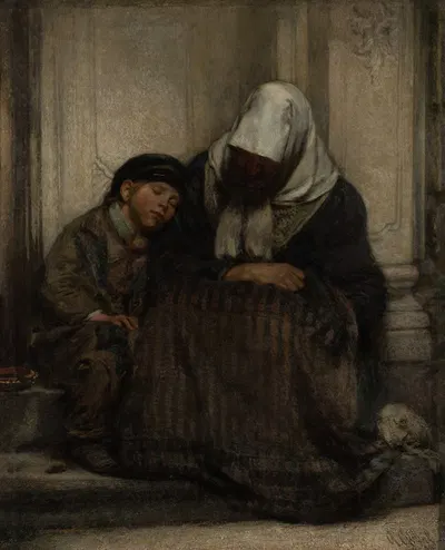 Poor People by Angilbert Göbel, 1858 — digital art print download