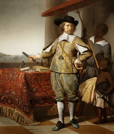 Портрет Вольебранда Гелейнса де Йонга (1594-1674) с слугой и ребенком by Цезарь Ван Эвердинген, 1594-1674 — digital art…