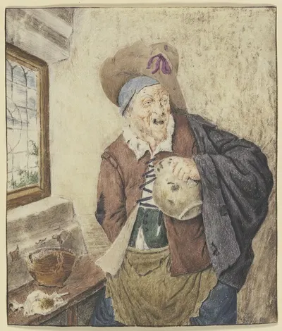 Ободранный крестьянин у окна с кувшином в руке by Корнелис Дюсарт — digital art print download