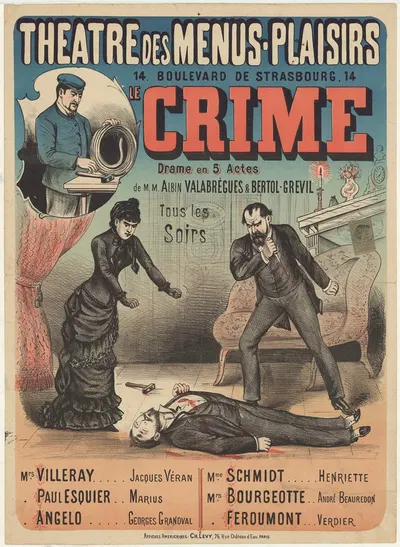 Théâtre des Menus-Plaisirs… Le Crime. Drame en 5 actes de MM. Albin Valabrègues et Bertol-Grévil by Имп. Эмиль Леви, 1882 —…