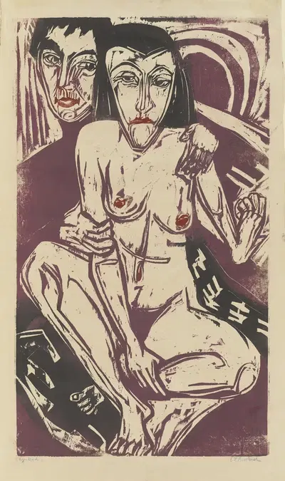 Меланхолия (Автопортрет с Эрной) by Эрнст Людвиг Кирхнер, 1922 — digital art print download