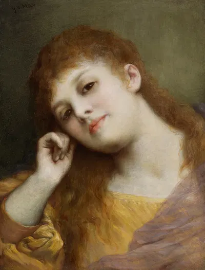 Bildnis eines jungen Mädchens by Gabriel von Max, 1900 — digital art print download