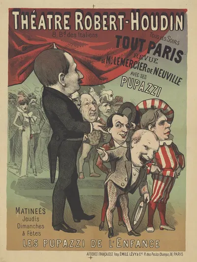 Théâtre Robert-Houdin, tous les soirs Tout-Paris Revue by Имп. Эмиль Леви, 1885 — digital art print download