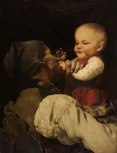 The Suffering of the Grandfather by Georgios Jakobides, 1883 — digital art print download