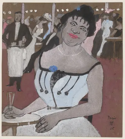 Чёрная женщина на вечернем приёме by Герман Лисманн, 1905 — digital art print download