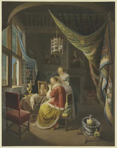Молодая леди у туалета by Ян Фредерик Ширеке, 1775 – 1800 — digital art print download