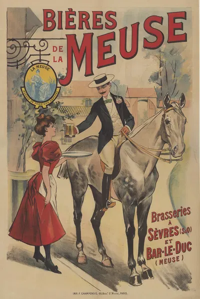 Bières de la Meuse. Brasserie à Sèvres (S. & O.) & Bar-le-Duc (Meuse) by Имп. Ф. Шампеноа, 1898 — digital art print download