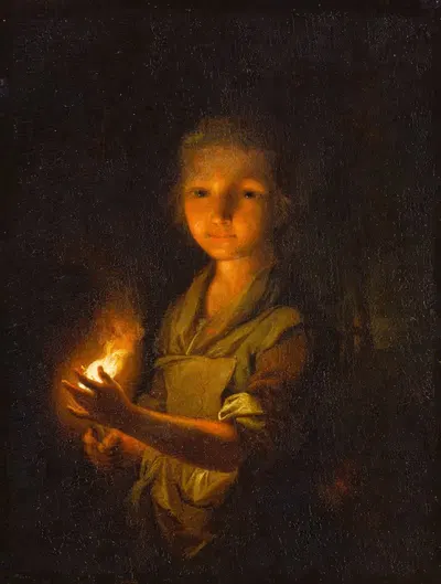 Девушка с горящей факелом by Иоганн Конрад Зикац, 1760 — digital art print download