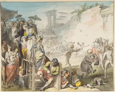 Игра в мяч в Риме by Иоганн Генрих Рамберг, 1797 — digital art print download