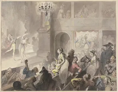Театральная публика на представлении балета by Иоганн Генрих Рамберг, 1797 — digital art print download