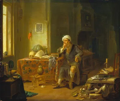 Ученый в своем кабинете by Юстус Юнкер, 1754 — digital art print download