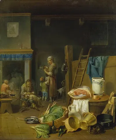 Интерьер кухни by Юстус Юнкер, 1765 — digital art print download