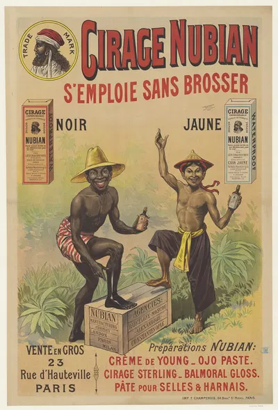 Cirage Nubian s'emploie sans brosser. vente en gros 23 rue d'Hauteville, Paris by Имп. Ф. Шампеноа, 1897 — digital art…