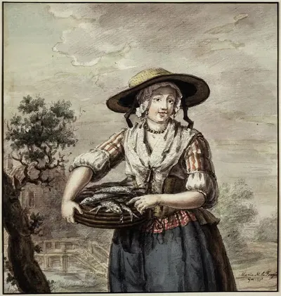 Fishwife by Maria Margaretha la Fargue, 1772 — digital art print download