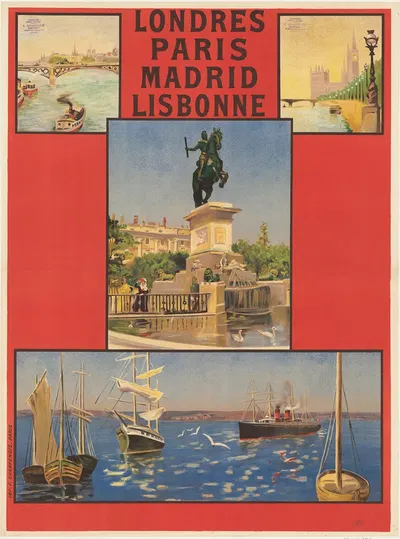 Compagnie internationale des wagons-lits. Londres, Paris, Madrid, Lisbonne by Imp. F. Champenois, 1890 — digital art print…