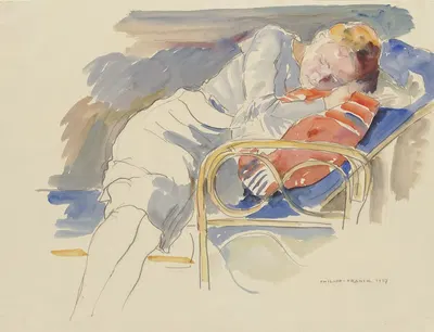 Slumbering woman by Philipp Franck, 1927 — digital art print download