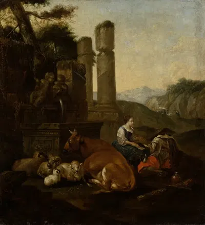 Shepherds in the Roman Campagna by Theodor Roos — digital art print download