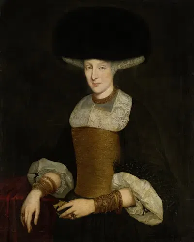 Portrait of a Richly Dressed Young Woman by Theodor Roos, 1673 — digital art print download