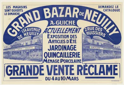 Grand bazar de Neuilly, A. Guiche by Имп. Ф. Шампеноа, 1911 — digital art print download