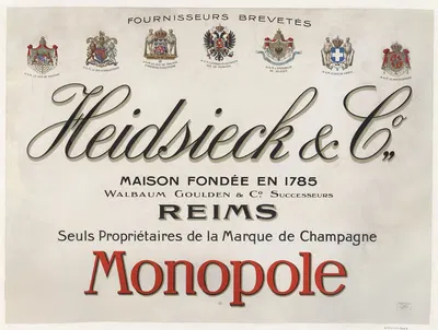 Heidsieck & Co, Maison fondée en 1785 by Имп. Ф. Шампеноа, 1912 — digital art print download