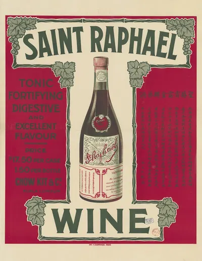 Saint – Raphaël tonic, fortifying. Wine by Imp. F. Champenois, 1914 — digital art print download