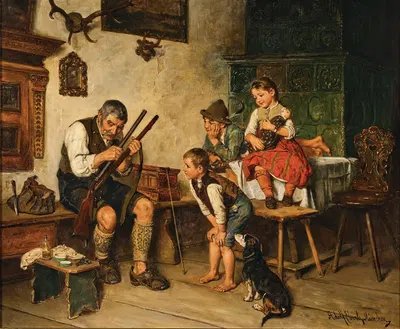 Дедушка готовится к охоте by Адольф Эберле — digital art print download