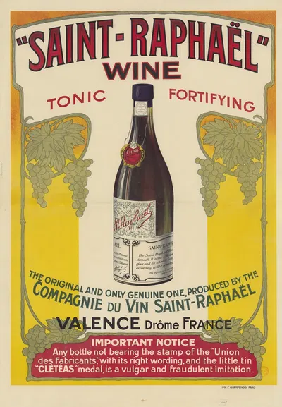 Vino Saint – Raphaël tonico, reconstituyente. Valence, Drôme by Имп. Ф. Шампеноа, 1913 — digital art print download