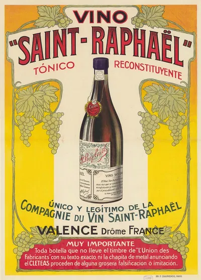 Vino 'Saint – Raphaël' tonico, reconstituyente… Valence, Drôme by Имп. Ф. Шампеноа, 1913 — digital art print download