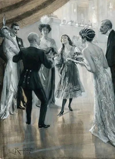 A little dance by Christian Emil Rosenstand, 1913 — digital art print download