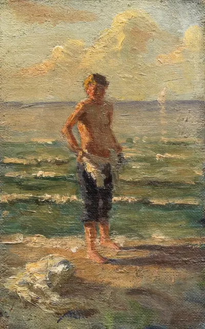 Мальчик у озера by Кристиан Ланденбергер, 1911 — digital art print download