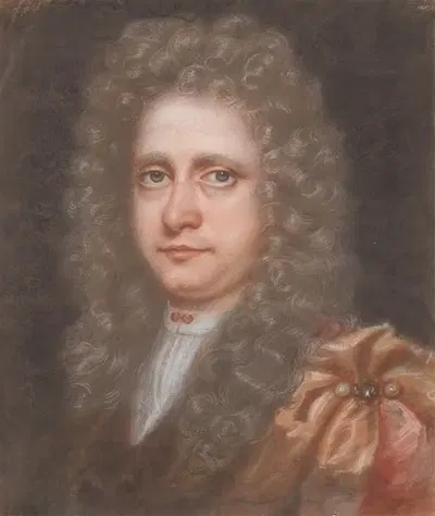 Young Gentleman with a full Face and long, curled Wig by Edmund Ashfield — digital art print download