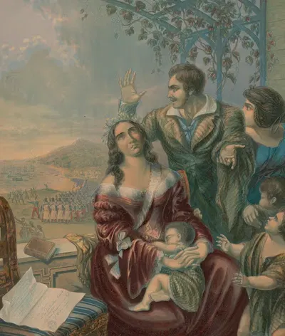 Pomare, Queen of Tahiti by George Baxter, 1845 — digital art print download