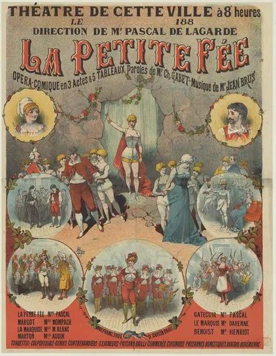 Théatre de cette ville à 8 heures le 188.direction de Mr Pascal de Lagarde. La Petite fée by Imp. Franc, 1883 — digital art…