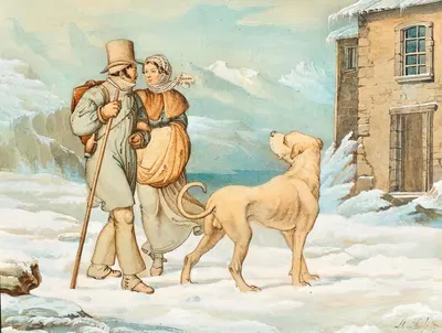 Сцена на Святом Бернарде by Иероним Гесс, 1826 — digital art print download